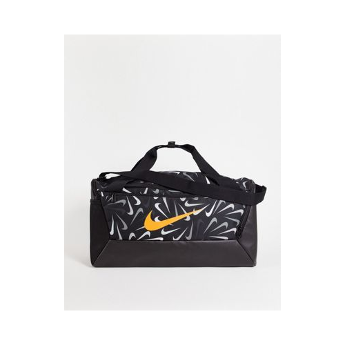 Черная спортивная сумка с принтом галочек Nike Training Brasilia 9.5