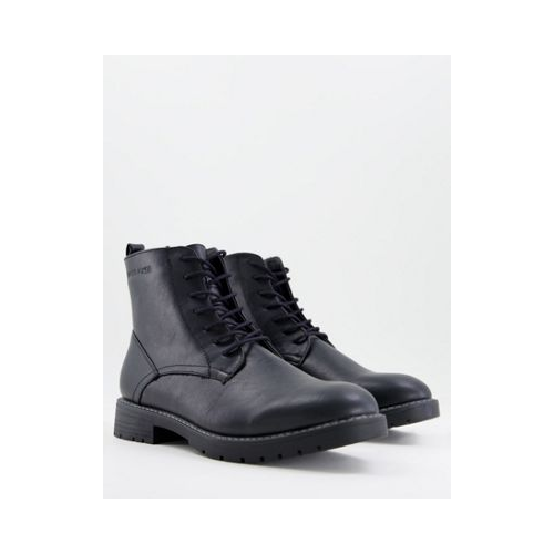 Черные ботинки из искусственной кожи со шнуровкой Jack & Jones-Черный цвет