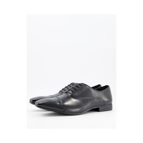 Черные туфли из кожи с отделкой на носке Schuh Russel-Черный цвет