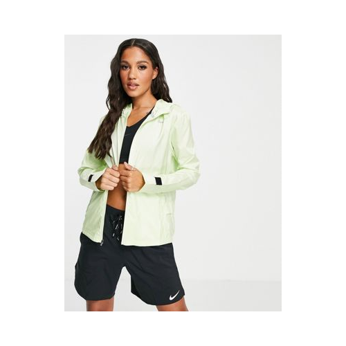 Куртка лаймового цвета с капюшоном Nike Running-Зеленый