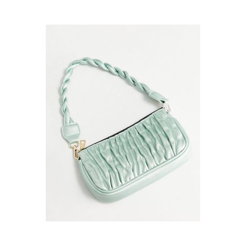 Присборенная сумка на плечо с плетеным ремешком Glamorous-Зеленый цвет