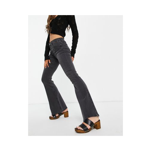 Расклешенные джинсы черного выбеленного цвета Topshop Jamie-Черный