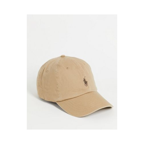 Светло-коричневая кепка с логотипом с игроком в поло Polo Ralph Lauren-Светло-бежевый цвет
