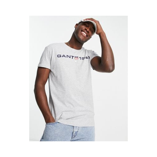 Серая футболка для дома с логотипом на груди GANT