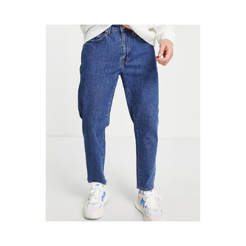 Синие винтажные джинсы из органического хлопка свободного кроя укороченной длины Selected Homme Chris Голубой