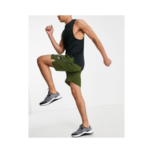 Трикотажные шорты цвета хаки Nike Training Camo Flex-Зеленый