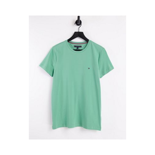 Ярко-зеленая футболка узкого кроя с маленьким логотипом Tommy Hilfiger