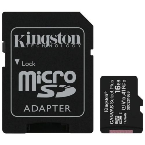 Карта памяти 16GB Kingston SDCS2/16GB MicroSDHC Class 10 UHS-I, SD adapter