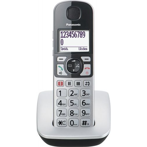 Телефон DECT Panasonic KX-TGE510RUS (для слабослышащих, ударопрочный, 4 экстр. набора, умный звонок,