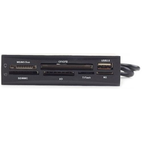 Карт-ридер внутренний Gembird FDI2-ALLIN1-02-B черный, USB2.0+6 разъемов для карт памяти (SD/SDHC, T