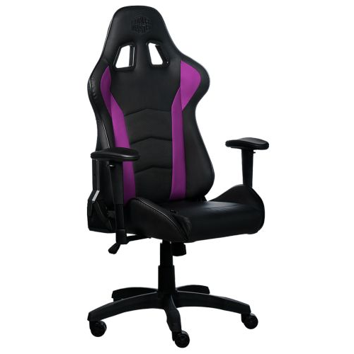 Кресло Cooler Master Caliber R1 игровое, экокожа, цвет: чёрный/фиолетовый, до 150 кг