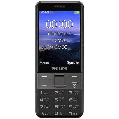 Мобильный телефон Philips Xenium E590 64Mb черный моноблок 2Sim 3.2" 240x320 2Mpix GSM900/1800 GSM19