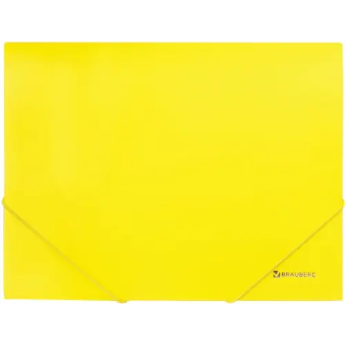 Brauberg Папка на резинках "Neon", А4, до 300 листов, желтая