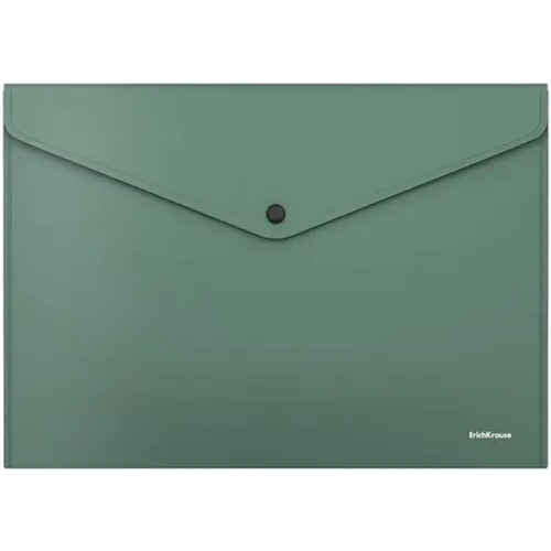 Erich Krause Папка-конверт на кнопке, зеленая, А4