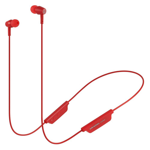 Гарнитура Audio-Technica ATH-CLR100BT, Bluetooth, вкладыши, красный [80000913]