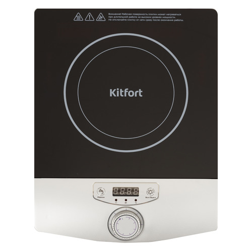 Плита Электрическая Kitfort КТ-119 черный/серебристый стеклокерамика (настольная)