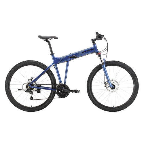 Велосипед STARK Cobra 27.2 D (2021), горный (взрослый), рама 18", колеса 27.5", синий/черный, 15.9кг [hd00000256]