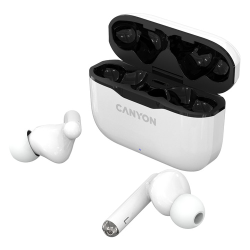Гарнитура Canyon TWS-3, Bluetooth, вкладыши, белый/черный [cne-cbths3w]