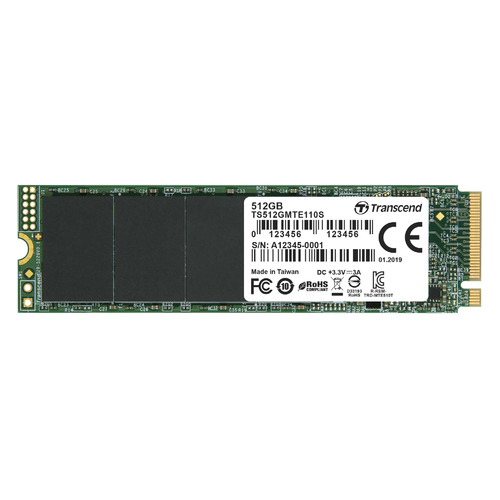 SSD накопитель Transcend TS512GMTE110S 512ГБ, M.2 2280, PCI-E x4, NVMe