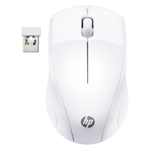 Мышь HP Wireless 220, оптическая, беспроводная, USB, белый [7kx12aa]