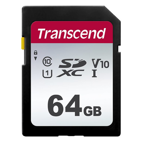 Карта памяти SDXC UHS-I U1 Transcend 300S 64 ГБ, 100 МБ/с, Class 10, TS64GSDC300S, 1 шт