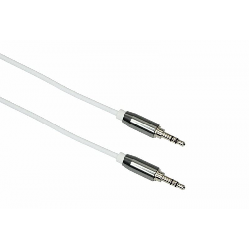 Аудиокабель AUX 3.5 мм шнур силикон 1 м белый, 1шт, REXANT, 18-4264