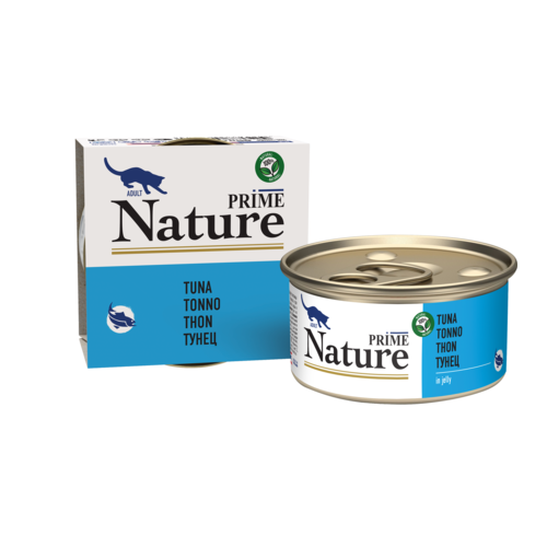 PRIME NATURE Консервированный корм для кошек, тунец в желе , 85 гр