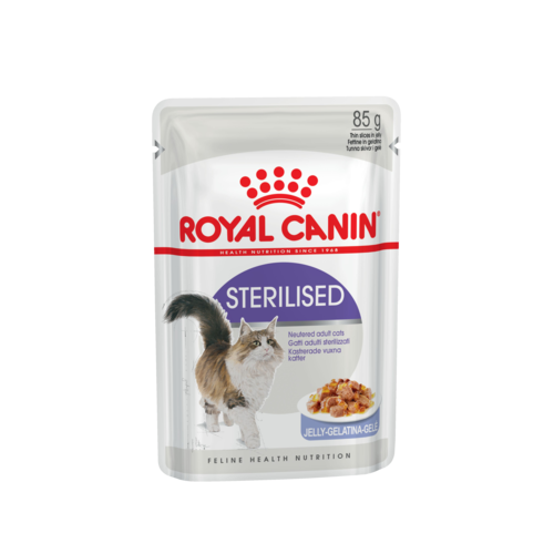 Royal Canin Sterilised Кусочки паштета в желе для взрослых стерилизованных кошек и кастрированных котов, 85 гр