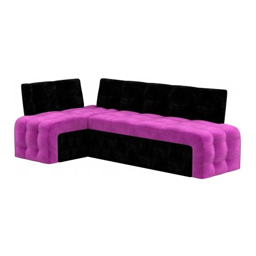 Кухонный диван Mebelico Люксор угловой микровельвет фиолетово-черный левый