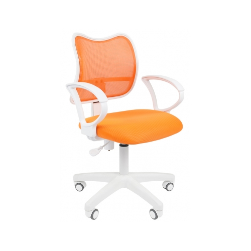 Компьютерное кресло Chairman 450 LT белый пластик TW-16 / TW-66 оранжевое