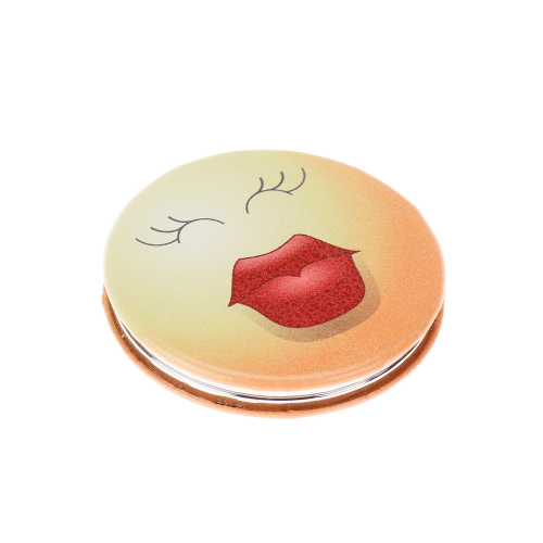 Зеркало Dewal Beauty серия "Смайлики " карманное круглое, поцелуй MR23