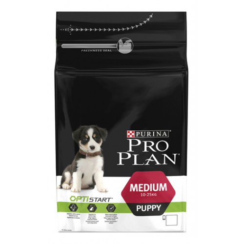 Сухой корм для щенков PRO PLAN OptiStart Medium Puppy, для средних пород, курица, 1,5кг