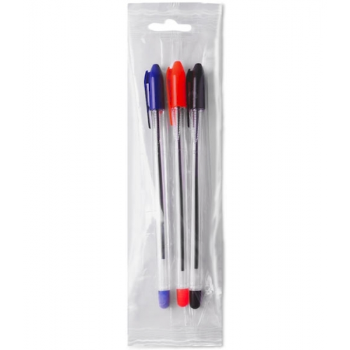 Набор ручек шариковых Стамм Vega РШ106, синие, черные, красные, 0,7 мм, 3 шт