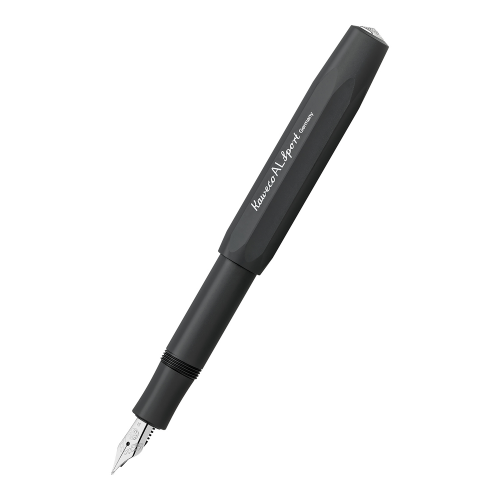 Ручка перьевая Kaweco "AL Sport", черная, синие чернила, EF 0,5 мм