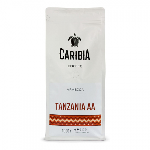 Кофе Caribia "Arabica Tanzania AA", в зёрнах, 1 кг