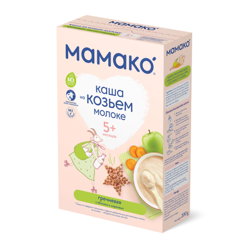 Каша молочная Мамако Гречневая на козьем молоке с яблоком и морковью с 5 мес. 200 г
