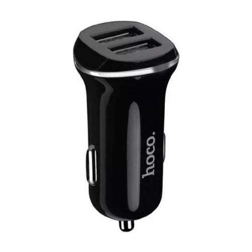 Автомобильный адаптер питания Hoco Z1 Black зарядка 2.1А 2 USB-порта, черный