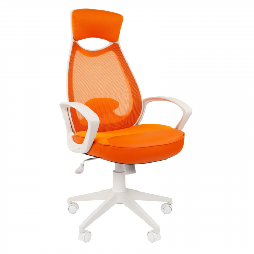 Компьютерное кресло Chairman 840 white оранжевый