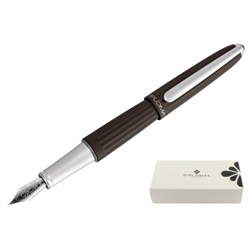 Ручка перьевая Diplomat Aero brown metallic F, синий