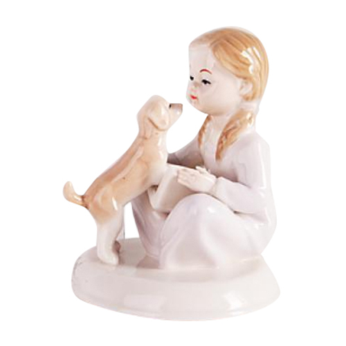 Керамическая фигурка Девочка с собакой Snowmen Е92357