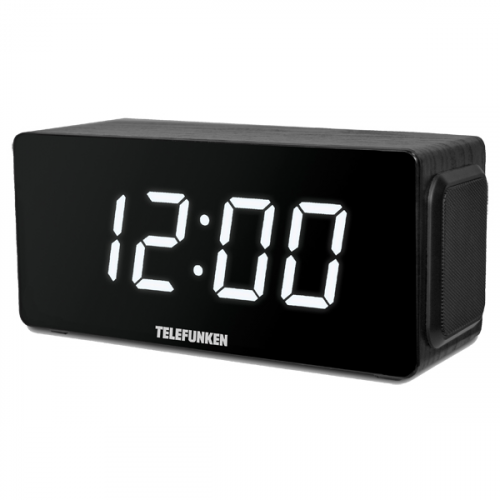 Радио-часы Telefunken TF-1566U Black Wood/White