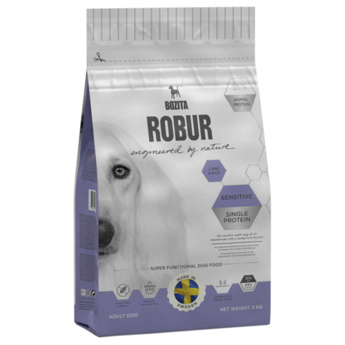 Сухой корм для собак BOZITA Robur Sensitive Single Protein, ягненок и рис, 3кг