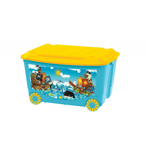 Ящик для игрушек Бытпласт на колесах с аппликацией Русалочка сиреневый