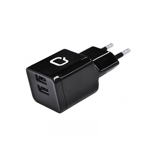 Сетевое зарядное устройство QUMO Energy Charger, 2 USB, 2,1 A, (6) black
