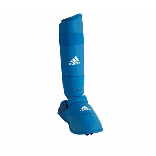 Защита голени и стопы Adidas WKF Shin & Removable Foot синяя L