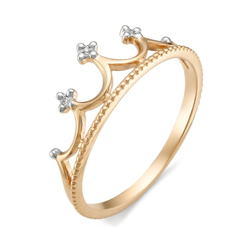 Кольцо Корона с бриллиантами из красного золота Костромская ювелирная фабрика "алькор"