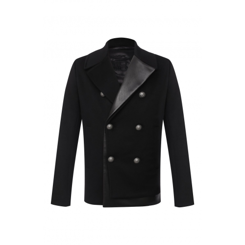 Комбинированное пальто Balmain UH18824/W070