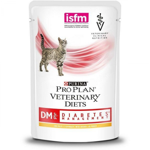 Корм влажный для взрослых кошек при диабете с курицей Pro Plan Veterinary Diets DM St/Ox 85г ООО Нестле Россия