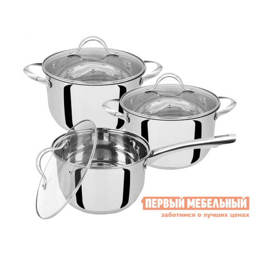 Набор кухонной посуды MR-3519-6M Металлик, нержавеющая сталь