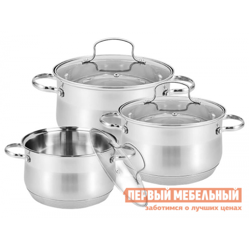 Набор кухонной посуды MR-3512-6L Металлик, нержавеющая сталь